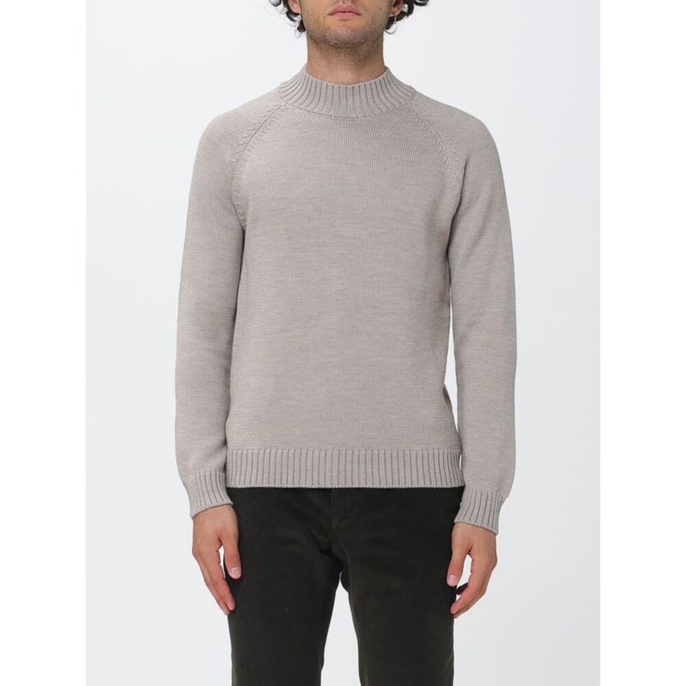 Zanone Men 100% Merino Wool Mock Neck Jumper Zanone With Ribbed Trims